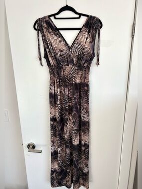 Y2K Women’s Brown & Black Animal Print Maxi Dress